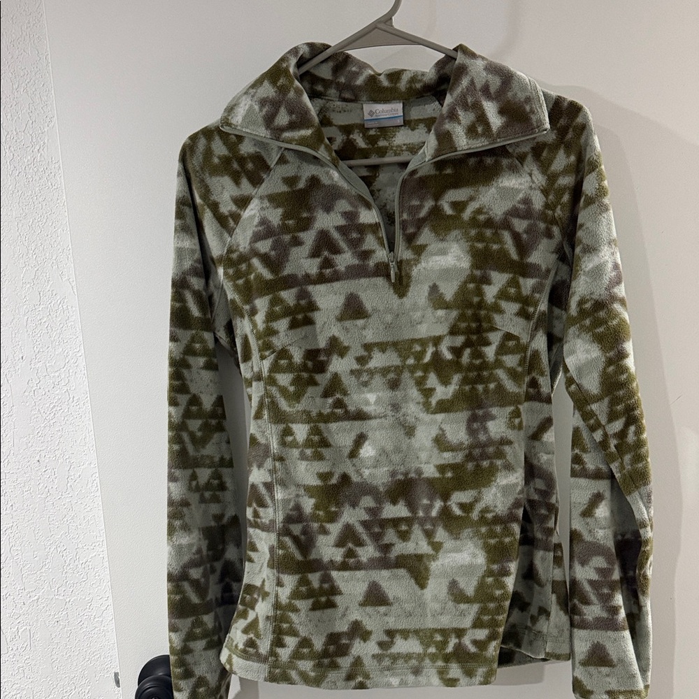 Women's Quarter Zip Fleece Pattern Sweater